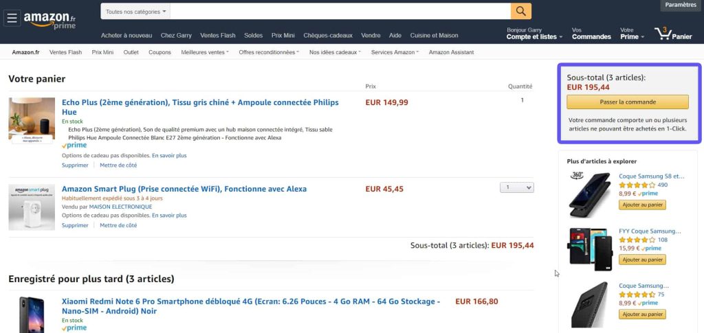 Exemple cross-canal par Amazon