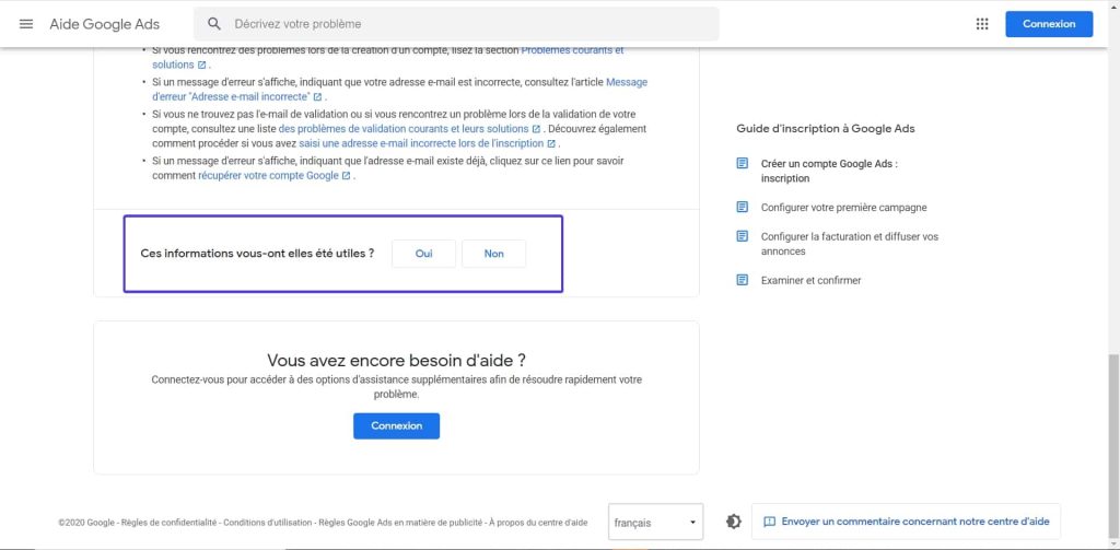 Un exemple de CSAT mesuré sur une page web